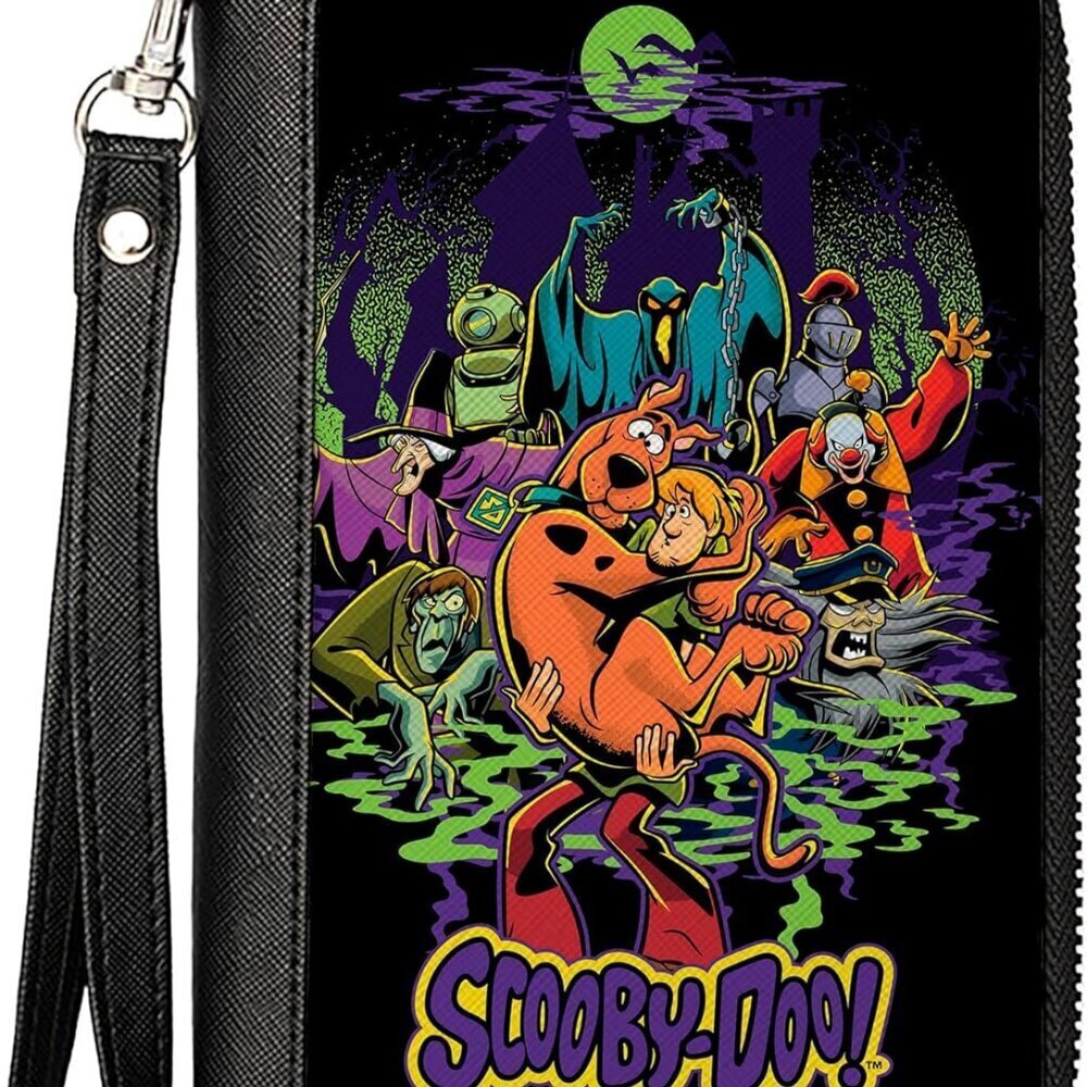 Women's Vegan Leather Wallet Scooby Doo Zip Around Card Phone Holder